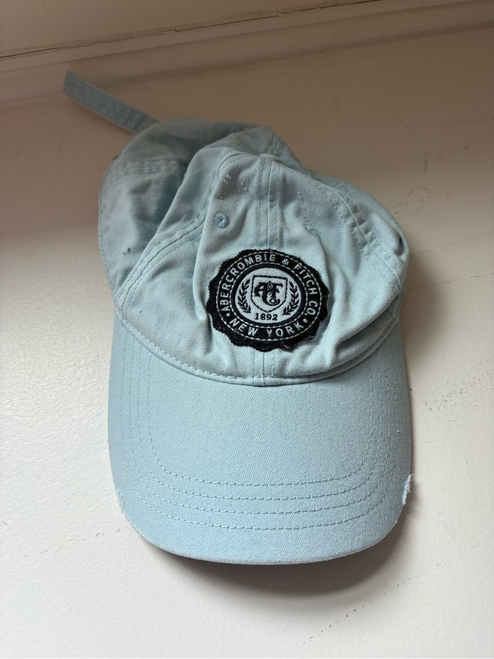 Abercrombie & Fitch Pale Blue Baseball Cap with Embroidered Patch